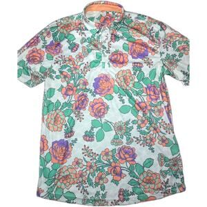 Swannies Bailey Polo Floral Men's Medium Colorful Aop Print Golf Casual Shirt